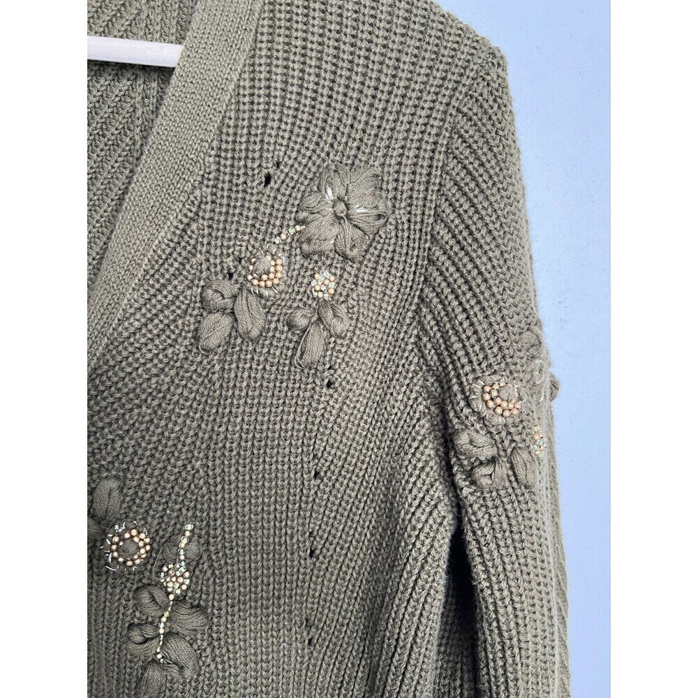Soft Surroundings Enchanted Forest Floral Embroidered Cardigan Sweater Large - Picture 6 of 9